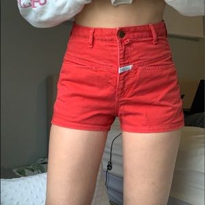 VINTAGE high waisted red girbaud denim shorts
